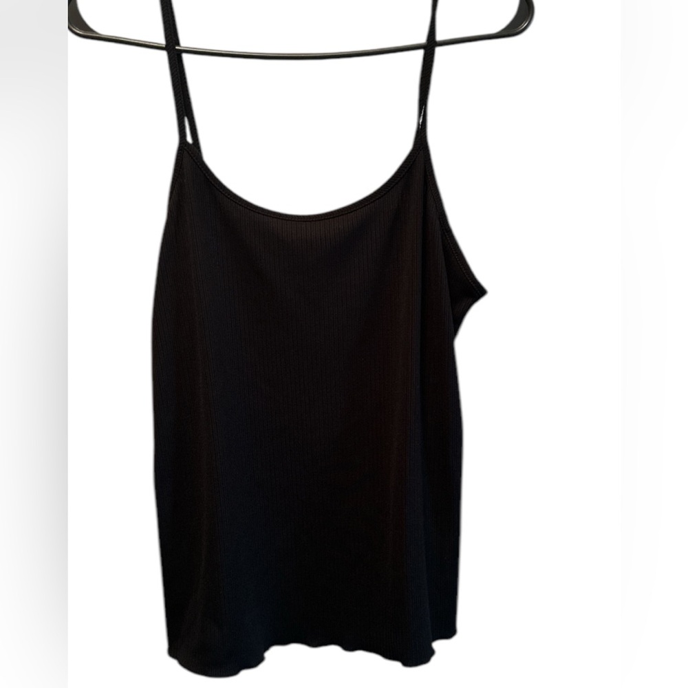 Black Ribbed  Spaghetti Strap Top